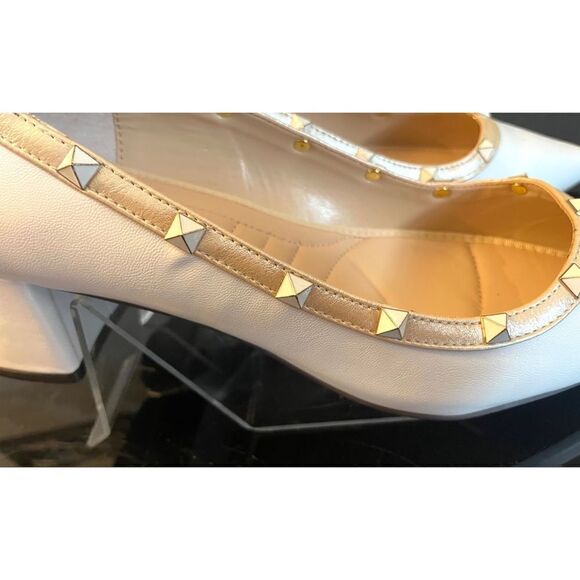 Adrienne Vittadini Studded Sage White Pointed Toe Women’s Heels Size 10 M - Picture 9 of 14